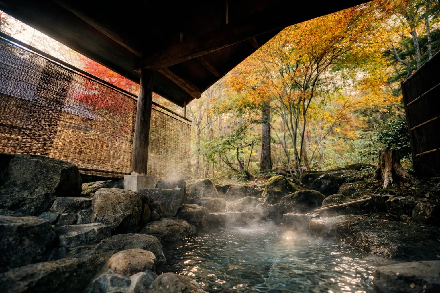 四季の移ろいを肌で感じる、山の湯。